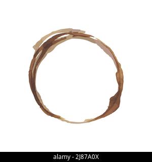 Multiple round shaped coffee cup stain isolated on white Stock Vector