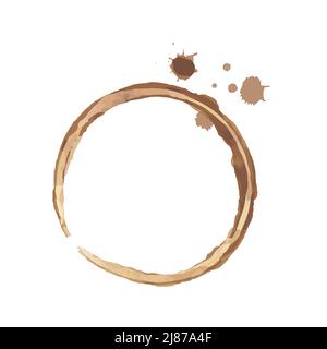Round shaped tea cup stain isolated on white Stock Vector