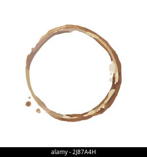 Round shaped coffee cup stain isolated on white Stock Vector