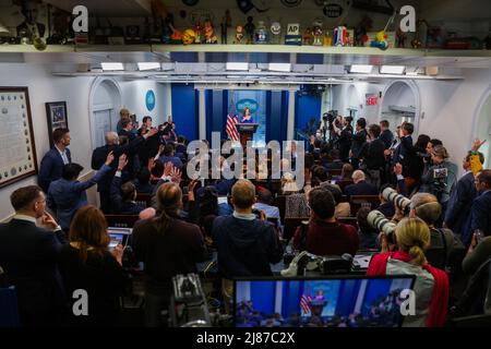 Washington DC, USA. 13th May, 2022. Press Secretary Jen Psaki conducts her final briefing as White House Press Secretary at the White House in Washington, DC on May 13, 2022. Credit: Abaca Press/Alamy Live News Stock Photo