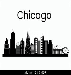 City Skyline Chicago USA Stock Vector