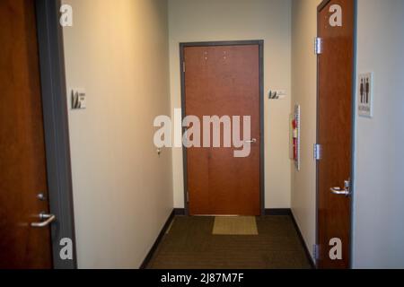Columbia County, Ga USA - 08 20 21: Columbia County public library interior corridor doors Stock Photo