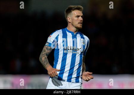 Danny Ward #25 of Huddersfield Town challenges ,Enda Stevens during the ...