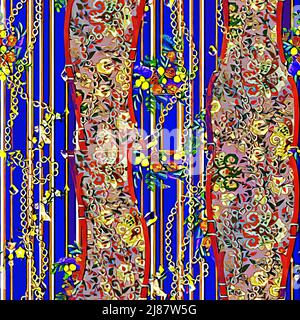 Textile and wallpaper patterns. A printable digital illustration work. Floral Print designs. Stock Photo