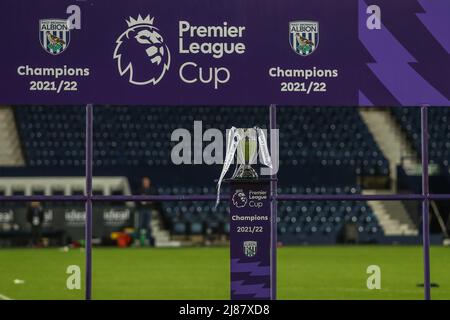 West Bromwich, UK. 13th May, 2022. A general view of the winners podium with the PL Cup on it in West Bromwich, United Kingdom on 5/13/2022. (Photo by Gareth Evans/News Images/Sipa USA) Credit: Sipa USA/Alamy Live News Stock Photo