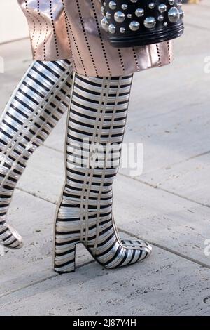 Details on the runway at the Louis Vuitton fashion show fashion show at the Salk Institute for Biological Studies in San Diego CA on May 12 2022 2022. (Photo by Jonas Gustavsson/Sipa USA) Stock Photo
