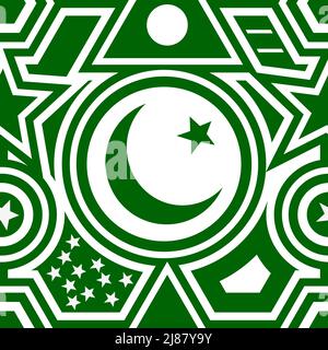 Green Bauhaus pattern background.Abstract Bauhaus geometric pattern background. Stock Vector