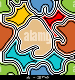 Colorful pattern background. Abstract Bauhaus geometric pattern background Stock Vector