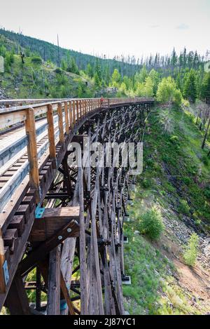 Myra Canyon Bike Trail, Kelowna, British Columbia, Canada Stock Photo