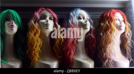 Beautyworx, Wig Shop hair extensions, Bridge Street, Warrington, Cheshire, UK Stock Photo