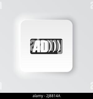 Rectangle button icon Ad logo. Button banner Rectangle badge interface ...