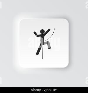 Rectangle button icon Escalation. Button banner Rectangle badge interface for application illustration on neomorphic style on white background Stock Vector