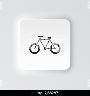 Rectangle button icon Bike. Button banner Rectangle badge interface for application illustration on neomorphic style on white background Stock Vector