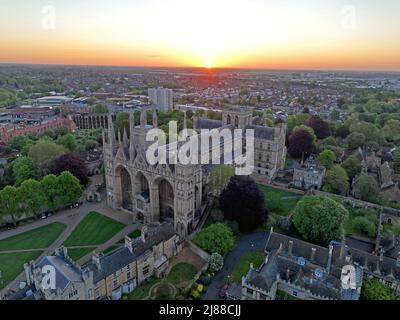 PETERBOROUGH, UK - MAY 12, 2022. An aerial view of Peterborough city ...