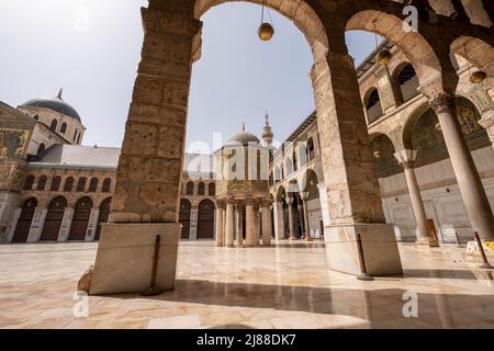 Damascus, Syria -May, 2022: The Umayyad Mosque, also known as the Great Mosque of Damascus