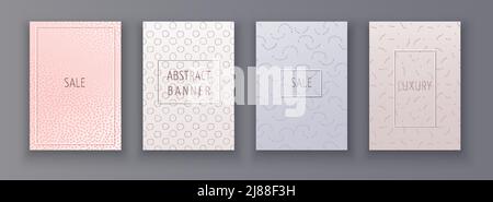 Set of geometry abstract hand made backgrounds for wedding, cosmetic, 8 march, parfume shops Stock Vector