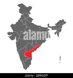 Andhra Pradesh map with Indian national flag illustration Stock Vector ...