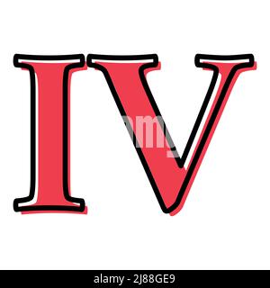 Roman numeral number icon, letter typography style sign, mathematics alphabet icon vector illustration . Stock Vector