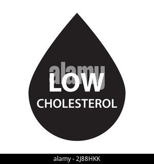 Low cholesterol icon vector heart care cardiology sign dietary low-cal food products for graphic design, logo, web site, social media, mobile app, ui Stock Vector