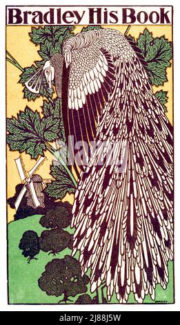 Late 19th century American Art Nouveau illustration of a peacock for 'Bradley, His Book', an American magazine established by Will H. Bradley (1868-1962) in Springfield, Massachusetts, USA. Stock Photo