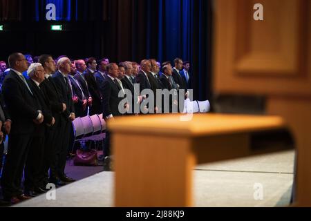 Newgein, Netherlands. 14th May, 2022. 2022-05-14 10:34:29 NEWGEIN - Party members during a party day of the SGP. ANP JEROEN JUMELET netherlands out - belgium out Credit: ANP/Alamy Live News Stock Photo