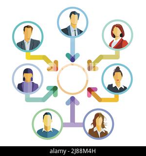 Office work and planning in team information illustration Stock Vector