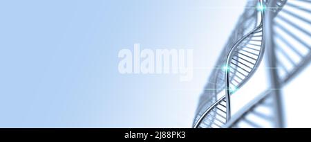 Image of DNA strand against colour background Stock Photo