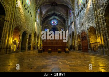 Centre of the nave - Cathedral of Saint Mary of Girona - Spain Stock Photo