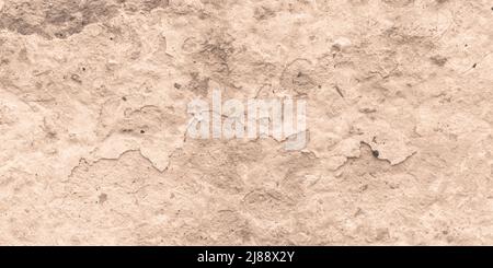 Cement ruined wall with peeling paint, abstract light beige background. Concrete grunge texture, stucco. Cracked plaster surface Stock Photo