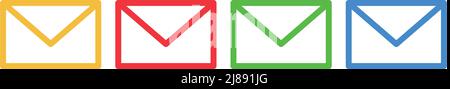 Colorful email icon set. Editable vector Stock Vector Image & Art - Alamy