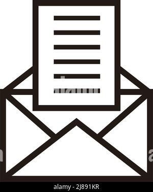 An icon for mail and an icon for data files. Editable vector. Stock Vector