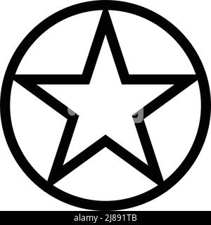 Star icon in a round circle. Editable vector. Stock Vector
