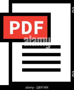 Vector icons for PDF files. Ideal for displaying in electronic documents. Editable vector. Stock Vector