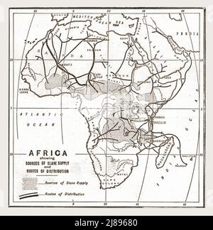 ''Africa showing souces of Slave Supply', 1888. From, 'The Graphic. An Illustrated Weekly Newspaper Volume 38. July to December, 1888'. Stock Photo