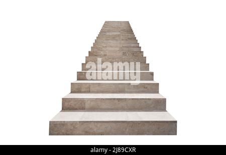 Stone steps leading upwards isolated on white background Stock Photo