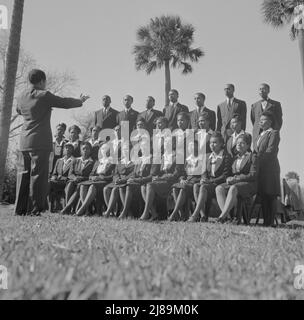 [Untitled photo, possibly related to: Daytona Beach, Florida. Bethune-Cookman College. Student choir singing on the campus]. Stock Photo