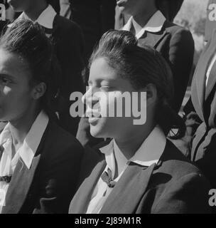 [Untitled photo, possibly related to: Daytona Beach, Florida. Bethune-Cookman College. Student choir singing on the campus]. Stock Photo