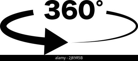 Angle 360 degrees sign icon. Editable vector. Stock Vector