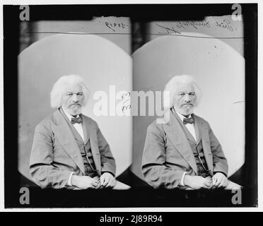 Frederick Douglass, ca. 1877. Portrait of Frederick Douglass (1817-1895), American diplomat, abolitionist and writer. He escaped from slavery aged 21. Stock Photo