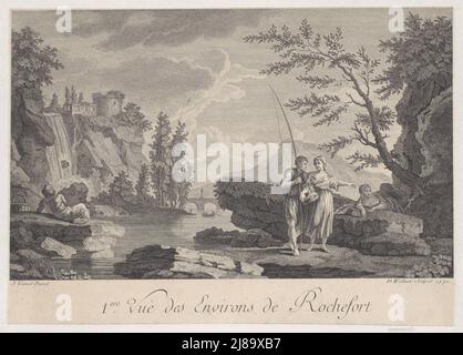 First View of the Surroundings of Rochefort, 1770. Stock Photo