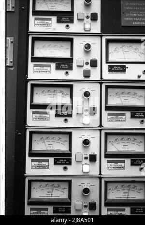 Oconee nuclear power plant in South Carolina, operated by Duke Power Company 1979, identical to the Three Mile Island plant which had a meltdown accident. This is the control room with all the complex controls and monitors. Stock Photo