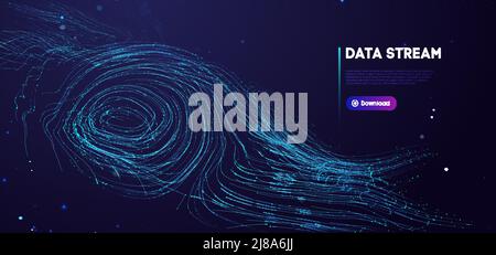 Abstract purple data stream. Abstract digital background cloud ...