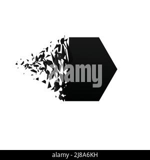 Explosion background with debris. Vector illustration for banner, backdrop, invitation, poster, web template. Stock Vector