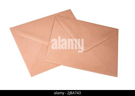 Craft brown envelope isolated on the white background Stock Photo