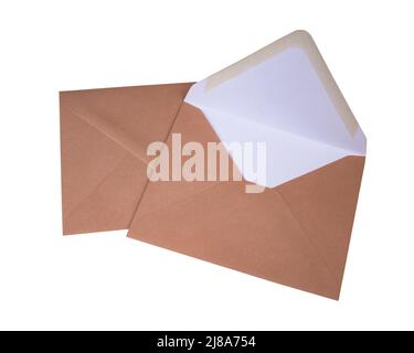 Craft brown envelope isolated on the white background Stock Photo