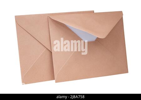 Craft brown envelope isolated on the white background Stock Photo