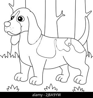 dog basset coloring pages