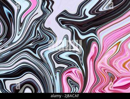 Marble ink colorful. Pink marble pattern texture abstract background. can be used for background or wallpaper, Flow ink Stock Photo