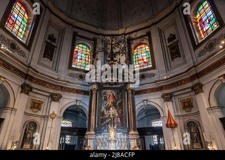 Scherpenheuvel, Flemish Brabant Region, Belgium - 04 11 2022 - Altar and interior of the basilica Stock Photo