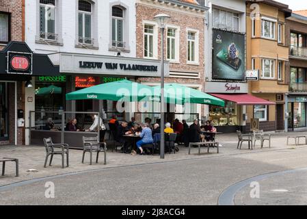 Scherpenheuvel, Flemish Brabant Region, Belgium - 04 11 2022 - Local cafe of the pilgrimage with a sunny terrace Stock Photo